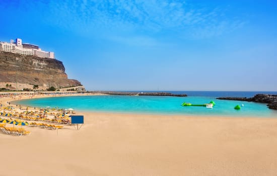 Amadores aqua beach in Gran Canaria at Canary Islands