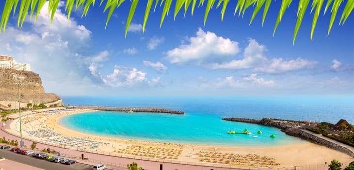 Amadores aqua beach in Gran Canaria at Canary Islands
