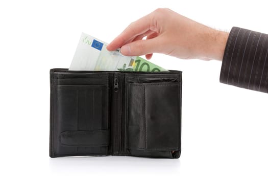 Concepts: government (white collar worker) steal money from your wallet (tax), administration worker steal corporate money.