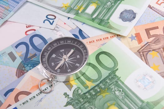 Navigate business to earn money concept. Right way in business concept. Trade route or business trip concept.