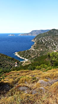 Land and sea view from Palio Chorio, Alonisos of Greece