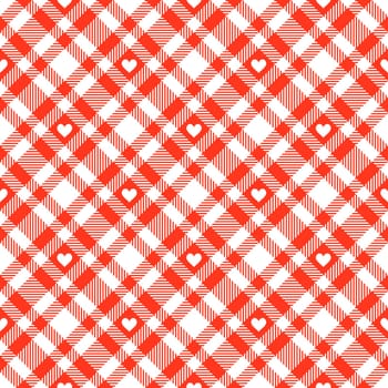 Heart on Plaid Tablecloths Pattern - Endless