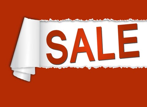 torn paper with SALE