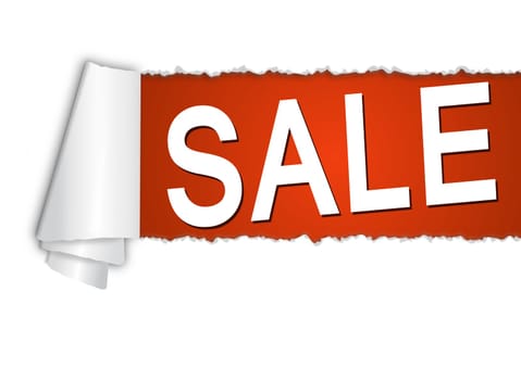 torn paper with SALE