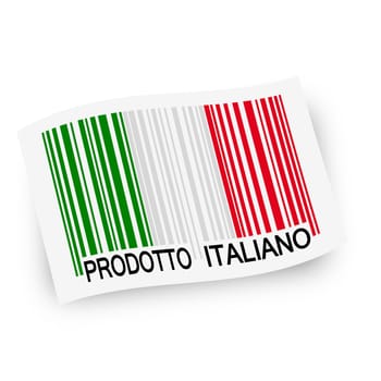 Flag with barcode - PRODOTTO ITALIANO