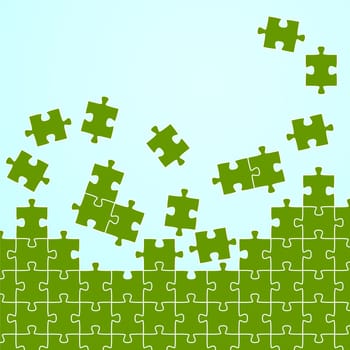Puzzle Pieces Background Blue