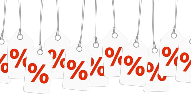 white pendant with % sign - endless