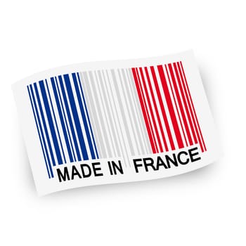Flag with barcode - MADE IN FRANCE