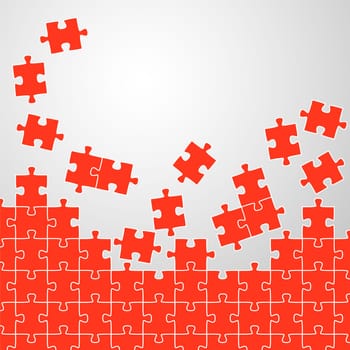 Puzzle Pieces Background Red