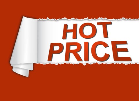torn paper with HOT PRICE