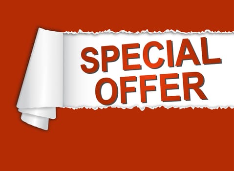 Torn paper with SPECIAL OFFER