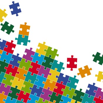 Puzzle Pieces Background Colored