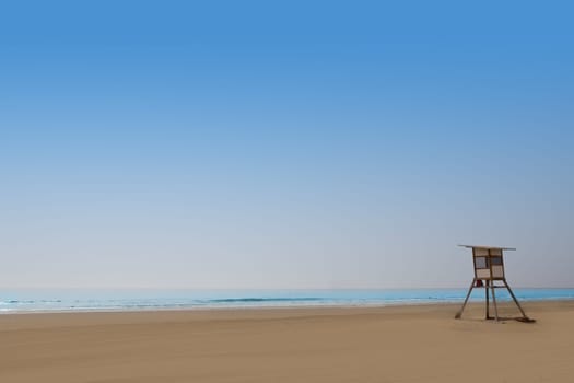 Playa del Ingles Maspalomas beach in Gran Canaria lifeguard house
