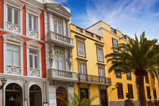 Las Palmas de Gran Canaria Vegueta colonial house facades Spain