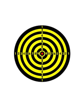 Target is striped with yellow and black lines