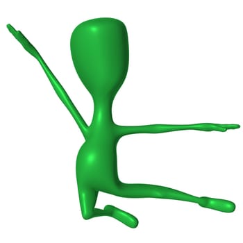 Green 3d puppet make cool shape for foto