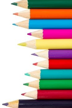Set of color pencil isolated on white background