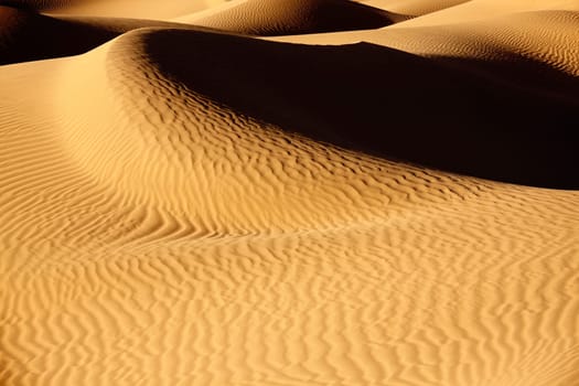 Picture of sand dunes in the Sahara desert of Morocco.