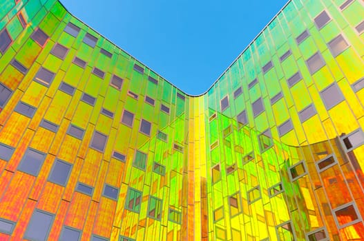 colorful facade of a modern office building in Deventer, Netherlands