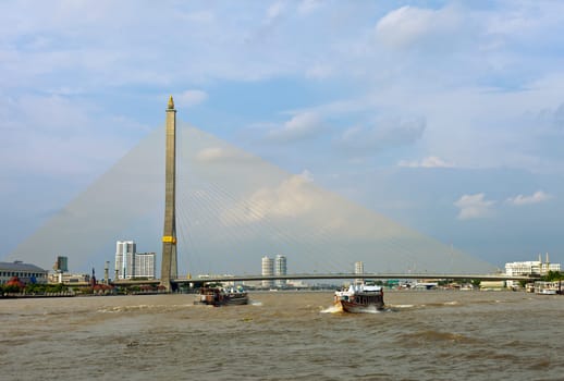 The Mega sling Bridge, Rama 8, in Thailand
