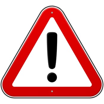 Danger Triangle Road sign isolated on white background