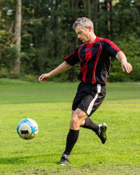 Soccer player scoring