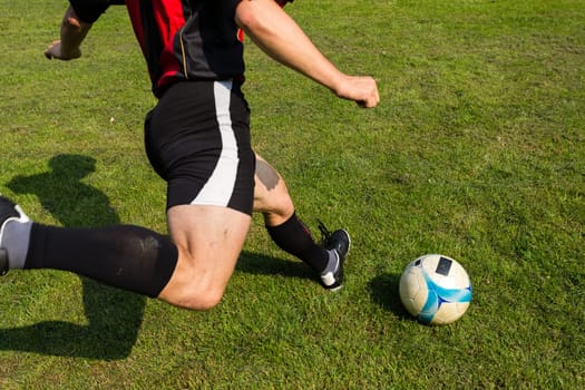 Soccer player scoring