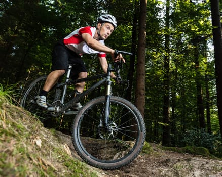 Mountain bikers in downhill