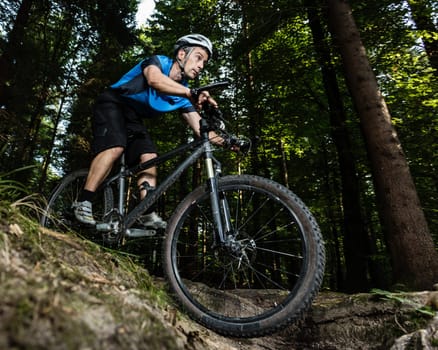 Mountain bikers in downhill