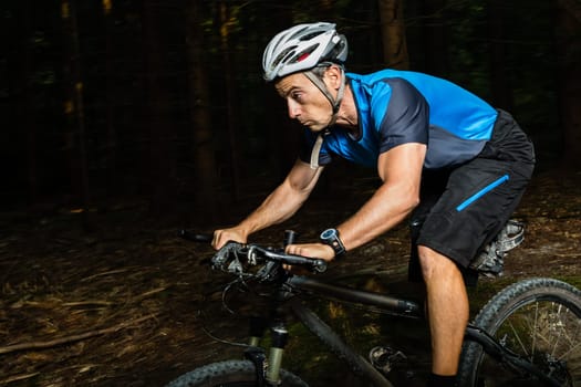 Mountain bikers in downhill