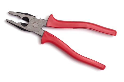 Open combination pliers with red handles