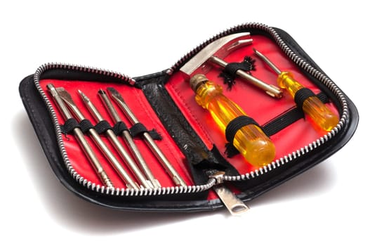 Case with small tools set for crafting