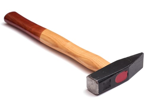 Locksmith's hammer with wooden style on white background