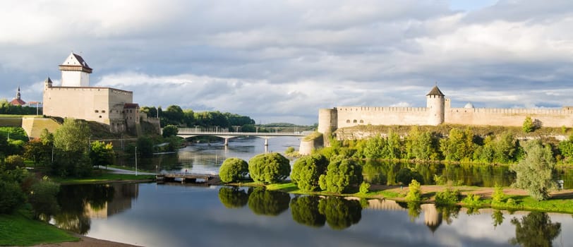 Two towers on the border of Estonia and Russia