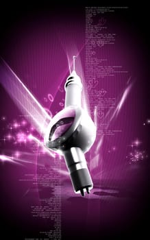 Digital illustration of Micro motor dental polisher in colour background