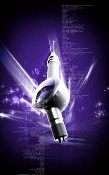 Digital illustration of Micro motor dental polisher in colour background