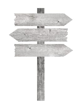 signpost with arrows isolated on white