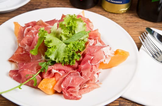 ham with melon
