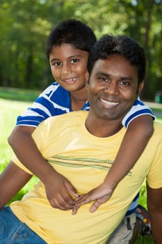 Outdoor portrait of a indian family