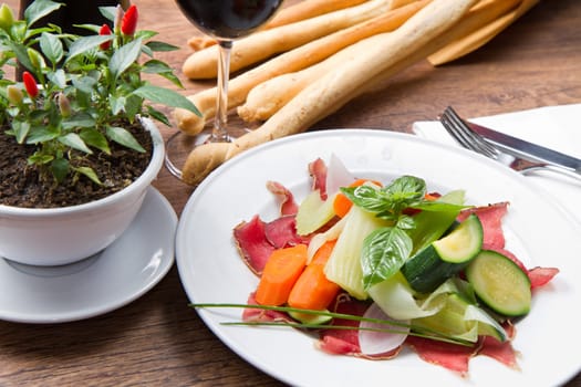 bresaola with  vegetables