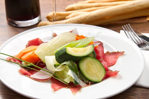 bresaola with  vegetables