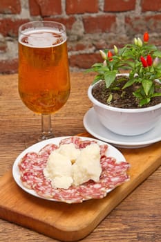 salami and Parmesan