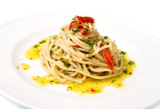 spaghetti with garlic, oil and chilli