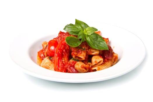 pasta with tomatoes and basil