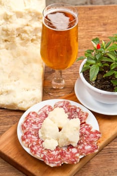 salami and Parmesan