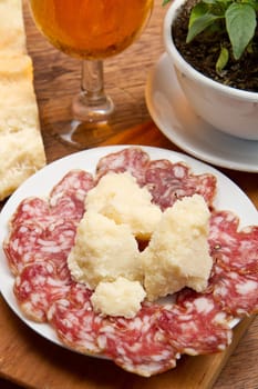 salami and Parmesan