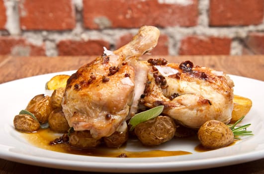 roast chicken with potatoes