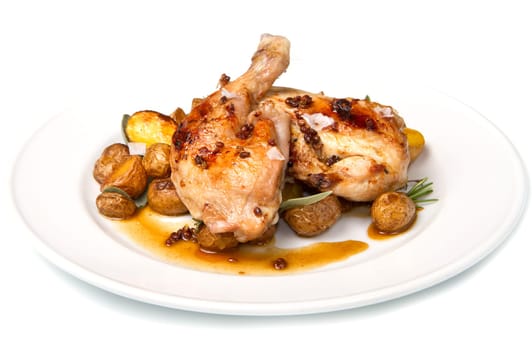 roast chicken with potatoes