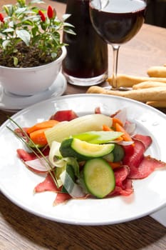 bresaola with  vegetables