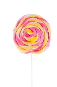 Sweet colorful lollipop isolated on white background